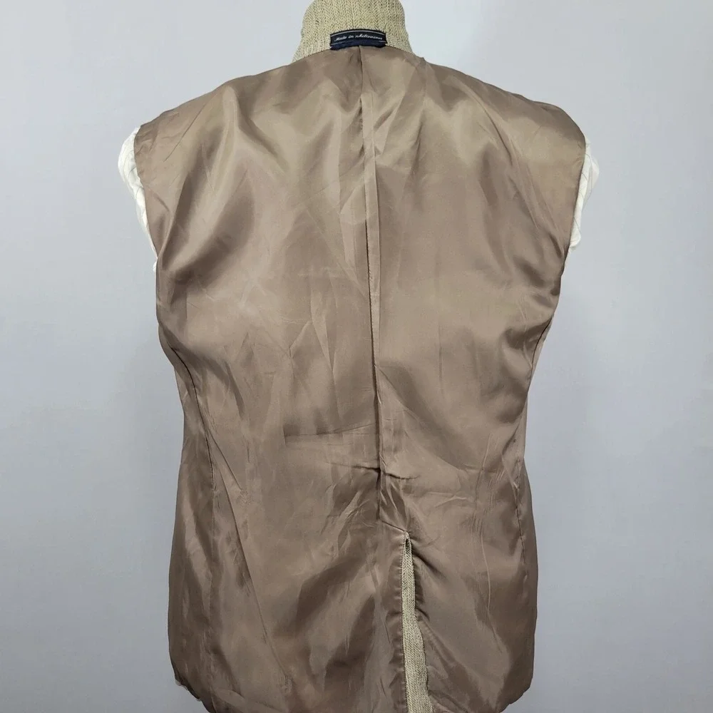 VTG Haspel Men's Sport Coat Blazer Two Button Beige Brown 100%‎ SILK Sz 42R
